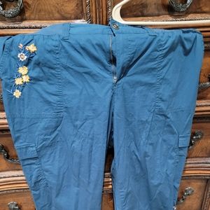 Size 18 W Capri Shorts  Pretty Blue color
